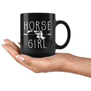 RobustCreative-Maryland Horse Girl Gifts Marylander Shape Country for women - 11oz Black Mug Riding Lover Gift Idea