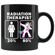 Load image into Gallery viewer, RobustCreative-Radiation Therapist Dabbing Unicorn 20 80 Principle Superhero Girl Womens - 11oz Black Mug Medical Personnel Gift Idea
