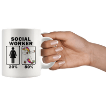 Load image into Gallery viewer, RobustCreative-Social Worker Dabbing Unicorn 80 20 Principle Superhero Girl Womens - 11oz White Mug Medical Personnel Gift Idea
