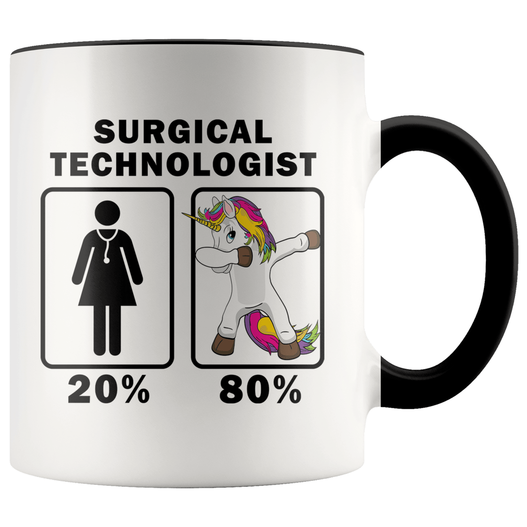 RobustCreative-Surgical Technologist Dabbing Unicorn 80 20 Principle Superhero Girl Womens - 11oz Accent Mug Medical Personnel Gift Idea