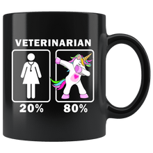 Load image into Gallery viewer, RobustCreative-Veterinarian Dabbing Unicorn 20 80 Principle Superhero Girl Womens - 11oz Black Mug Medical Personnel Gift Idea
