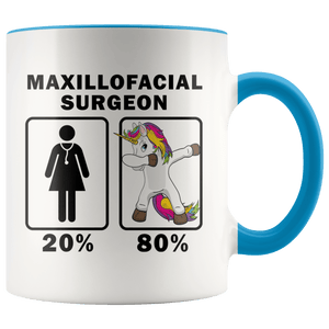RobustCreative-Maxillofacial Surgeon Dabbing Unicorn 80 20 Principle Superhero Girl Womens - 11oz Accent Mug Medical Personnel Gift Idea