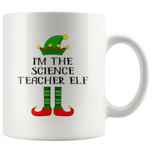 Load image into Gallery viewer, RobustCreative-Im The Science Teacher Elf Christmas Teaching&#39;s - 11oz White Mug I Just Really Like to Teach Cute Tiny Humans Gift Idea
