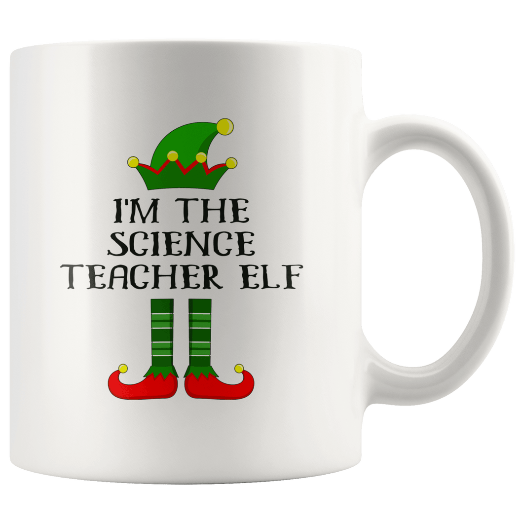 RobustCreative-Im The Science Teacher Elf Christmas Teaching's - 11oz White Mug I Just Really Like to Teach Cute Tiny Humans Gift Idea