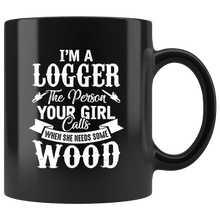 Load image into Gallery viewer, RobustCreative-Funny Lumberjack All I Need is This Chainsaw Logger - 11oz Black Mug lumberjack logger woodworking Gift Idea

