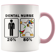 Load image into Gallery viewer, RobustCreative-Dental Nurse Dabbing Unicorn 80 20 Principle Graduation Gift Mens - 11oz Accent Mug Medical Personnel Gift Idea
