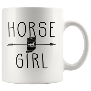 RobustCreative-Indiana Horse Girl Gifts Hoosier Shape Country for women - 11oz White Mug Racing Lover Gift Idea