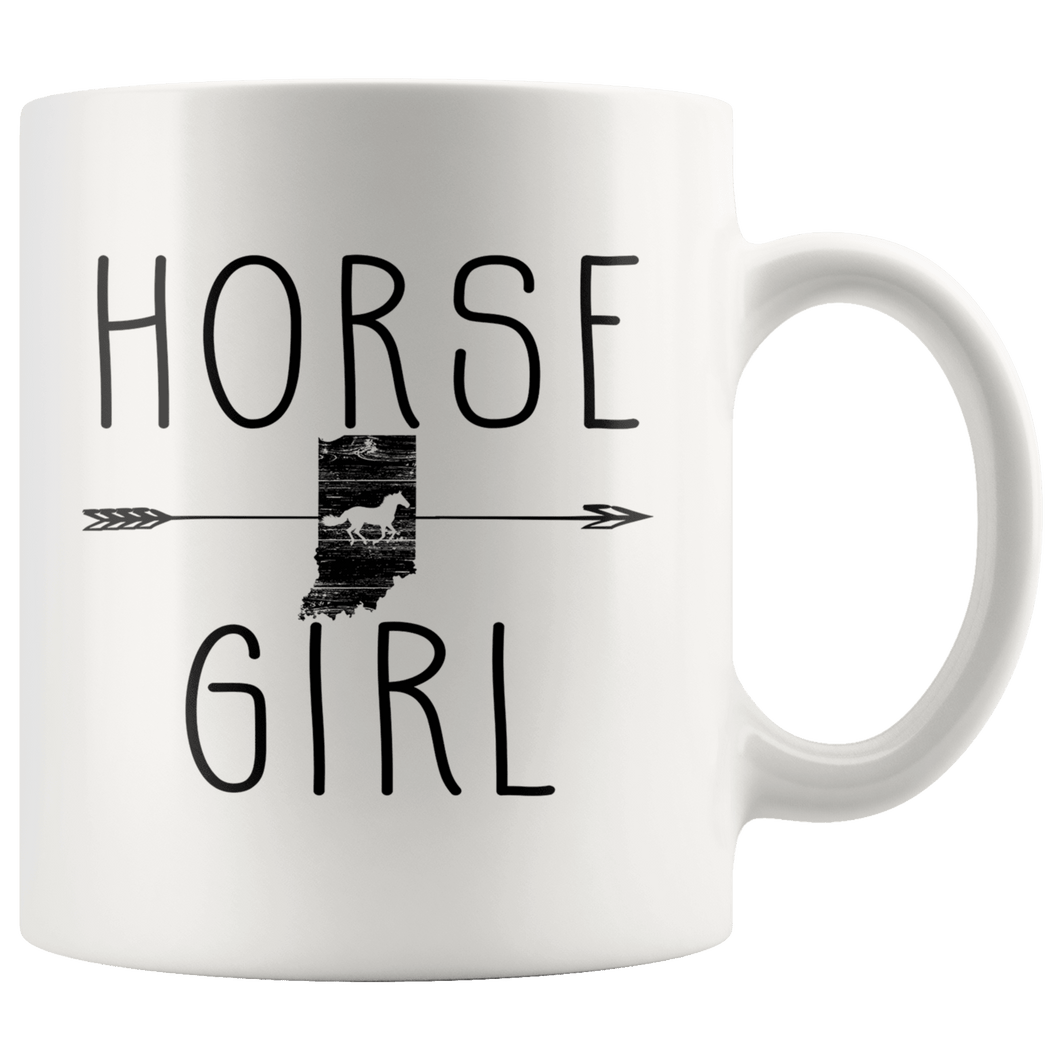 RobustCreative-Indiana Horse Girl Gifts Hoosier Shape Country for women - 11oz White Mug Racing Lover Gift Idea