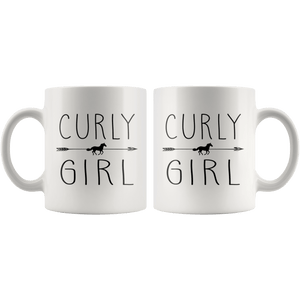 RobustCreative-Curly Horse Girl Gifts Horses Lover Riding Racing - 11oz White Mug Riding Lover Gift Idea