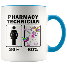 Load image into Gallery viewer, RobustCreative-Pharmacy Technician Dabbing Unicorn 20 80 Principle Superhero Girl Womens - 11oz Accent Mug Medical Personnel Gift Idea
