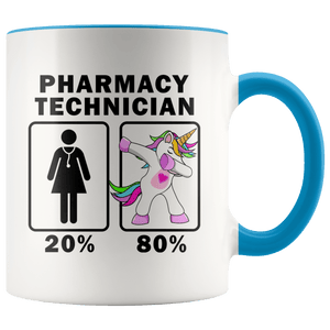 RobustCreative-Pharmacy Technician Dabbing Unicorn 20 80 Principle Superhero Girl Womens - 11oz Accent Mug Medical Personnel Gift Idea