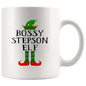 RobustCreative-Im The Bossy Stepson Elf Family Matching Outfits PJ - 11oz White Mug Christmas group green pjs costume Gift Idea