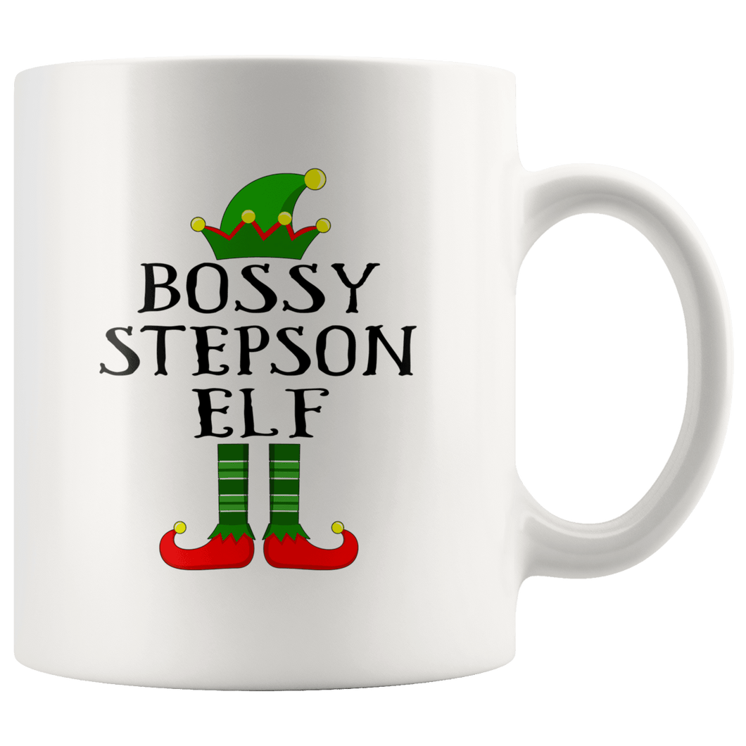 RobustCreative-Im The Bossy Stepson Elf Family Matching Outfits PJ - 11oz White Mug Christmas group green pjs costume Gift Idea