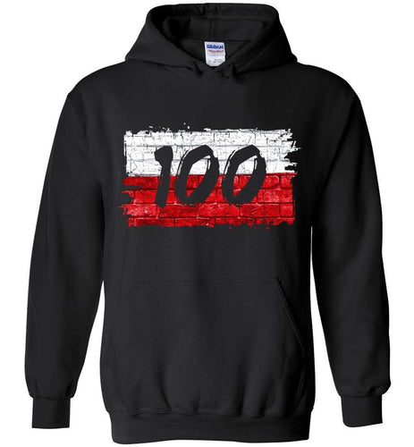 RobustCreative-100 Years Independence Day Hoodie Polish Flag National Independence Day Black