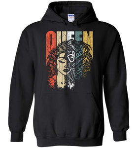 RobustCreative-Queen Youth Hoodie Strong Black Woman Natural Hair Afro Educated Melanin Rich Skin Black
