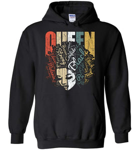 RobustCreative-Queen Youth Hoodie Strong Black Woman Hair Afro Natural Educated Melanin Rich Skin Black