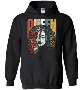 RobustCreative-Queen Hoodie Strong Black Woman Afro Natural Hair Afro Educated Melanin Rich Skin Black
