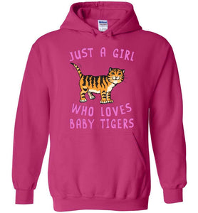 RobustCreative-Just a Girl Who Loves Baby Tigers Hoodie Animal Spirit for Cat Lover Adults & Kids