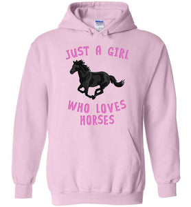 RobustCreative-Just a Girl Who Loves Black Horses: Animal Spirit Hoodie