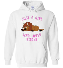Load image into Gallery viewer, RobustCreative-Just a Girl Who Loves Bisons: Animal Spirit Hoodie
