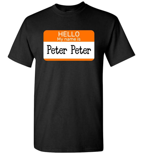 RobustCreative-Hello My Name is Peter Peter T-shirt Halloween Costume Couples Party Black
