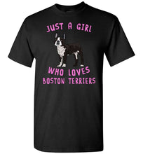 Load image into Gallery viewer, RobustCreative-Just a Girl Who Loves Boston Terriers Girls Shirt: Animal Spirit for Dog Lover Kids Sizes
