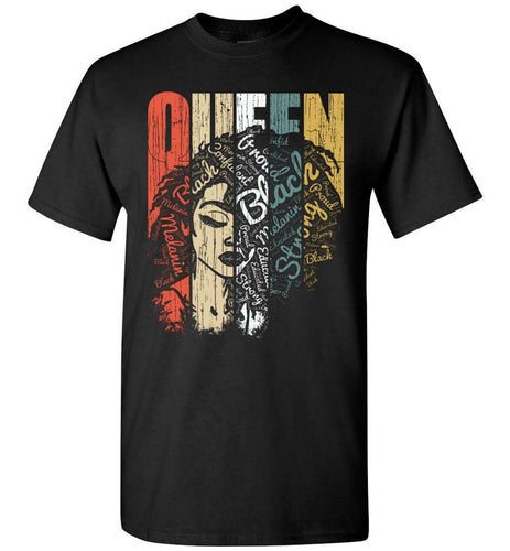 RobustCreative-Queen T-shirt Strong Black Woman Natural Hair Afro Educated Melanin Rich Skin Black