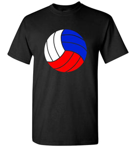RobustCreative-Volleyball Russia Flag T-shirt gift for Player Words Terms Vocabulary Black