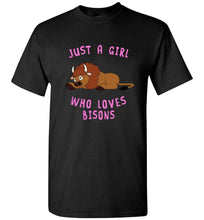 Load image into Gallery viewer, RobustCreative-Just a Girl Who Loves Bisons: Animal Spirit Girls T-Shirt
