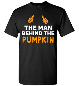 RobustCreative-The Man Behind The Pumpkin Halloween Father T-shirt Dad of the baby comming Black