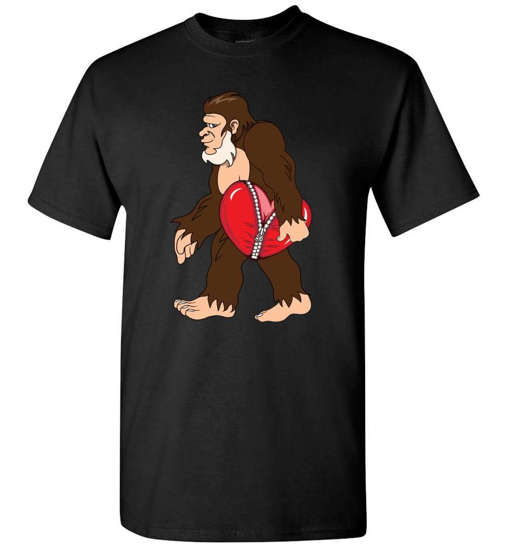 RobustCreative-Bigfoot Sasquatch got Broken Heart Funny Valentines Day T-shirt Hide & Seek Black