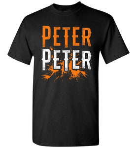 RobustCreative-Peter Peter Pumpkin Eater Halloween Costume Couples T-shirt Matching Last Minute Outfit Black