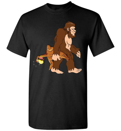 RobustCreative-Bigfoot Turkey T-shirt Thanksgiving Let's Get Busted Gobble Til You Wobble Cranberry Black