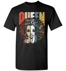 RobustCreative-Queen Youth T-shirt Strong Black Woman Natural Afro Hair Educated Melanin Rich Skin Black
