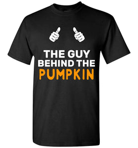 RobustCreative-The Guy Behind The Pumpkin Halloween Father T-shirt Dad of the baby comming Black