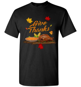 RobustCreative-Funny Thanksgiving T-shirt Give Thanks Cherish Black