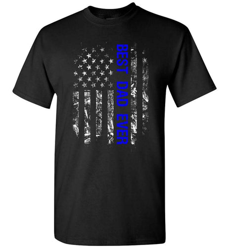 RobustCreative-Best Dad Ever Thin Blue Line Family Black T-shirt