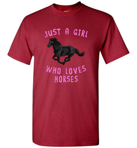 RobustCreative-Just a Girl Who Loves Black Horses: Animal Spirit Girls T-Shirt
