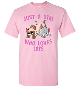 RobustCreative-Just a Girl Who Loves Cats: Animal Spirit Girls T-Shirt