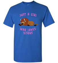 Load image into Gallery viewer, RobustCreative-Just a Girl Who Loves Bisons: Animal Spirit Girls T-Shirt
