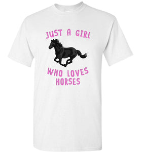 RobustCreative-Just a Girl Who Loves Black Horses: Animal Spirit Girls T-Shirt