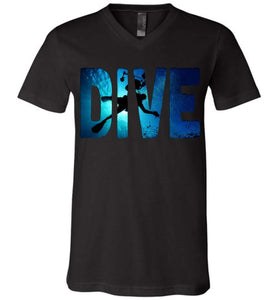 RobustCreative-Scuba Diving Underwater Freedive Black V-Neck T-Shirt