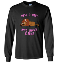 Load image into Gallery viewer, RobustCreative-Just a Girl Who Loves Bisons: Animal Spirit Long Sleeve T-Shirt
