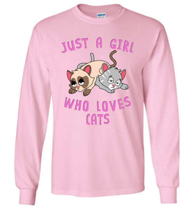 RobustCreative-Just a Girl Who Loves Cats: Animal Spirit Long Sleeve T-Shirt