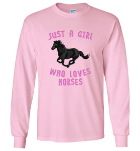 RobustCreative-Just a Girl Who Loves Black Horses: Animal Spirit Long Sleeve T-Shirt