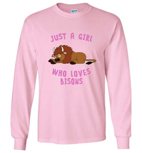 RobustCreative-Just a Girl Who Loves Bisons: Animal Spirit Long Sleeve T-Shirt