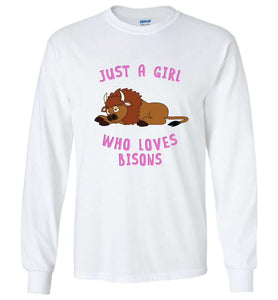 RobustCreative-Just a Girl Who Loves Bisons: Animal Spirit Long Sleeve T-Shirt