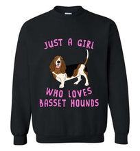 Load image into Gallery viewer, RobustCreative-Just a Girl Who Loves Baby Basset Hounds Sweatshirt Animal Spirit for Dog Lover Adults &amp; Kids
