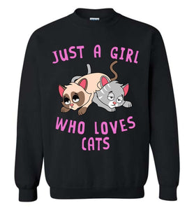 RobustCreative-Just a Girl Who Loves Cats: Animal Spirit Crewneck Sweatshirt