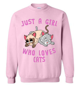 RobustCreative-Just a Girl Who Loves Cats: Animal Spirit Crewneck Sweatshirt